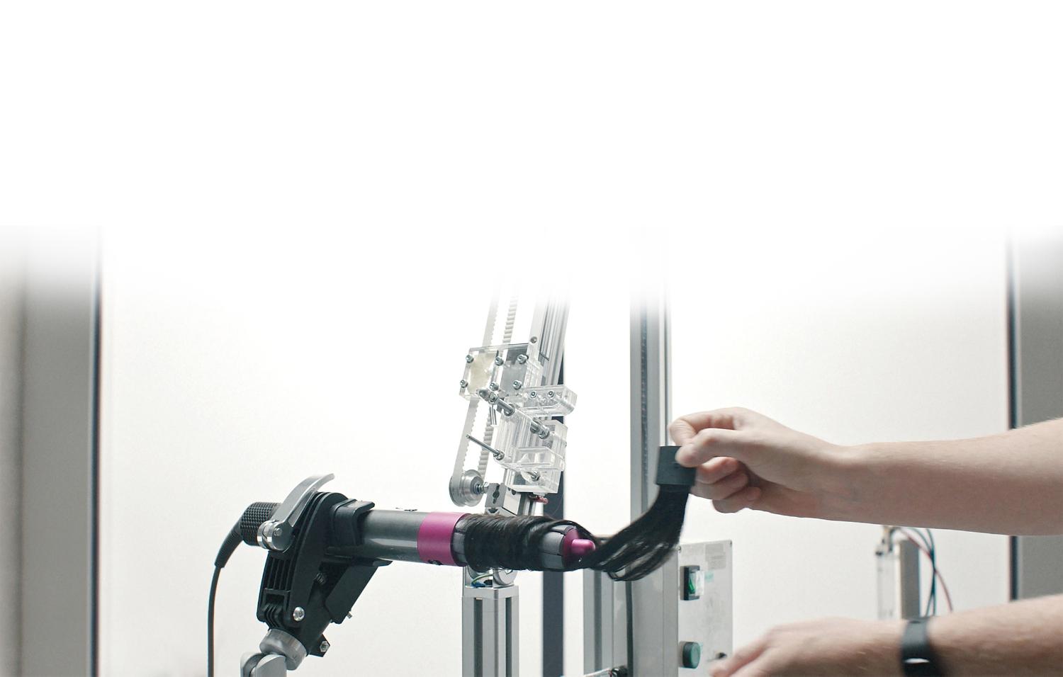 Dyson Airwrap™ styler being tested in a laboratory